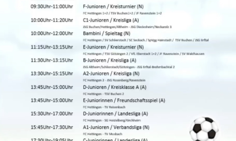 Jugendheimspieltag des FC Viktoria Hettingen